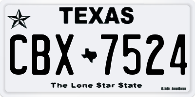TX license plate CBX7524