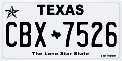 TX license plate CBX7526