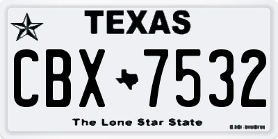TX license plate CBX7532