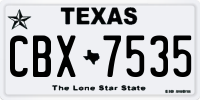 TX license plate CBX7535