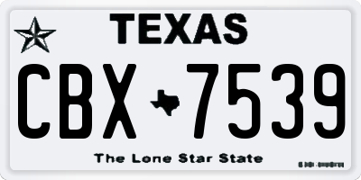 TX license plate CBX7539