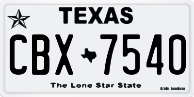 TX license plate CBX7540
