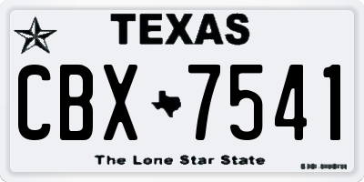 TX license plate CBX7541