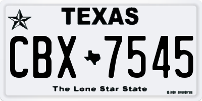 TX license plate CBX7545