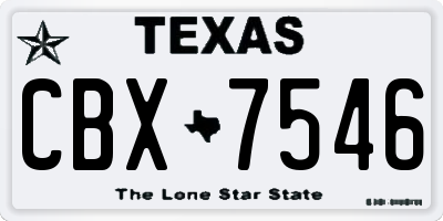 TX license plate CBX7546