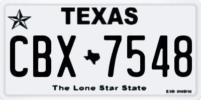 TX license plate CBX7548