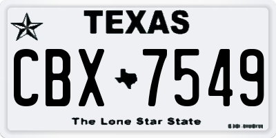 TX license plate CBX7549
