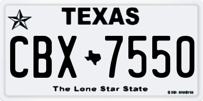 TX license plate CBX7550