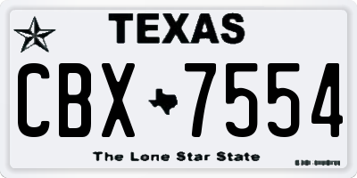 TX license plate CBX7554