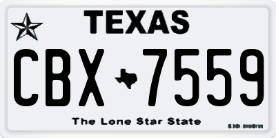 TX license plate CBX7559