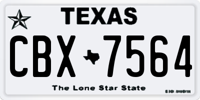 TX license plate CBX7564