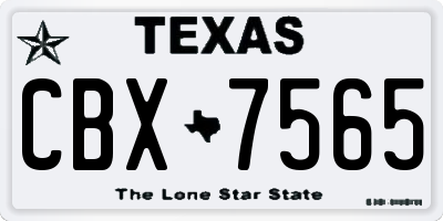 TX license plate CBX7565