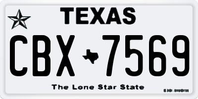 TX license plate CBX7569