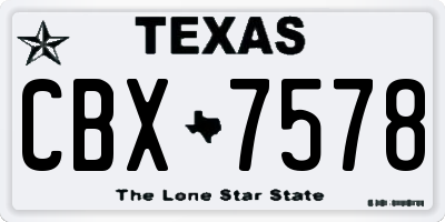 TX license plate CBX7578