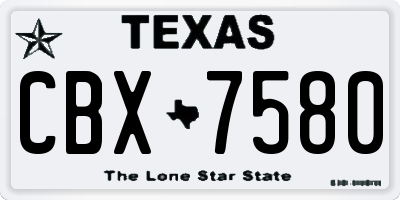 TX license plate CBX7580