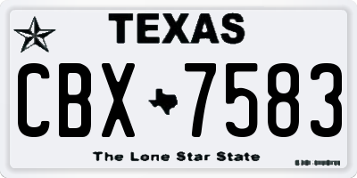 TX license plate CBX7583