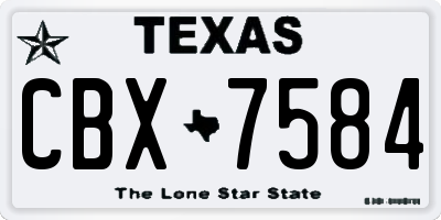 TX license plate CBX7584