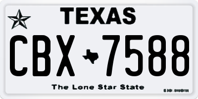 TX license plate CBX7588
