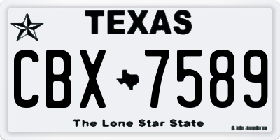 TX license plate CBX7589