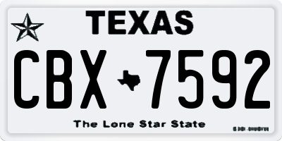 TX license plate CBX7592