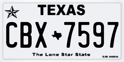 TX license plate CBX7597