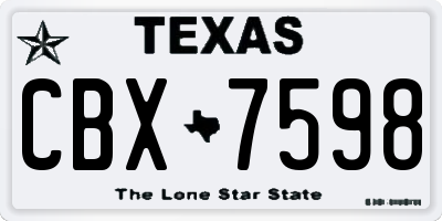 TX license plate CBX7598