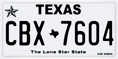 TX license plate CBX7604