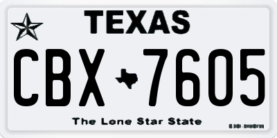 TX license plate CBX7605