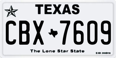 TX license plate CBX7609