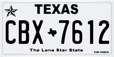 TX license plate CBX7612