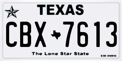 TX license plate CBX7613