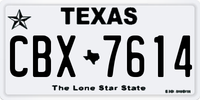 TX license plate CBX7614