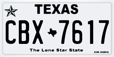 TX license plate CBX7617