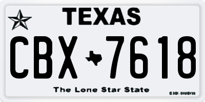 TX license plate CBX7618