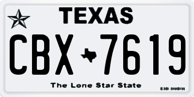TX license plate CBX7619