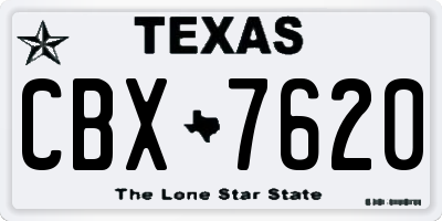 TX license plate CBX7620