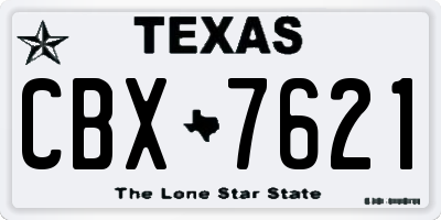 TX license plate CBX7621
