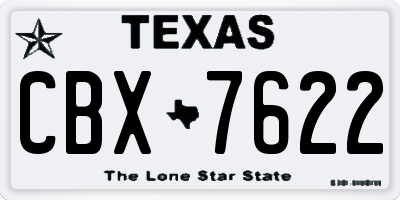 TX license plate CBX7622