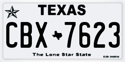 TX license plate CBX7623