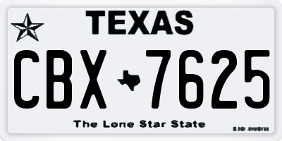 TX license plate CBX7625