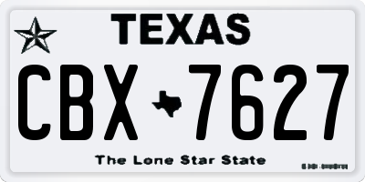 TX license plate CBX7627