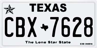TX license plate CBX7628