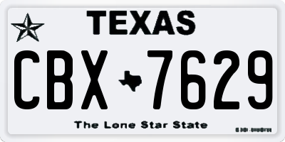 TX license plate CBX7629