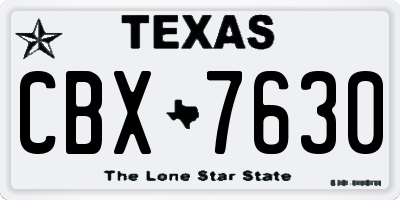 TX license plate CBX7630