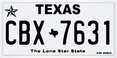 TX license plate CBX7631