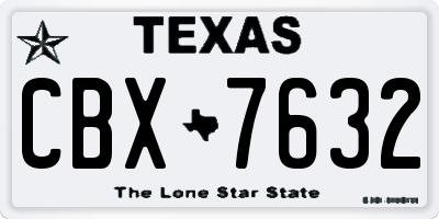 TX license plate CBX7632