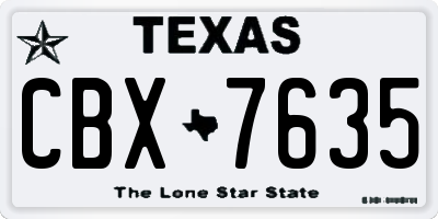 TX license plate CBX7635