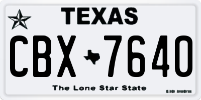 TX license plate CBX7640