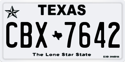 TX license plate CBX7642