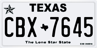 TX license plate CBX7645